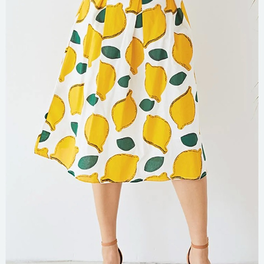 Chicwish  Lemon Print White Skirt